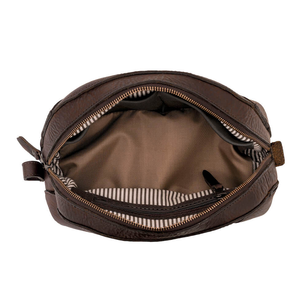 Heritage Leather Stateroom Toiletry Wash Bag watch band - Strapped For Time