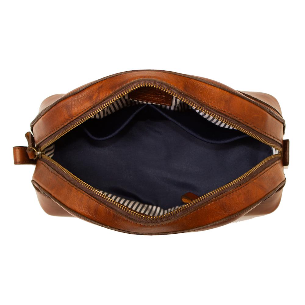Heritage Leather Stateroom Toiletry Wash Bag watch band - Strapped For Time