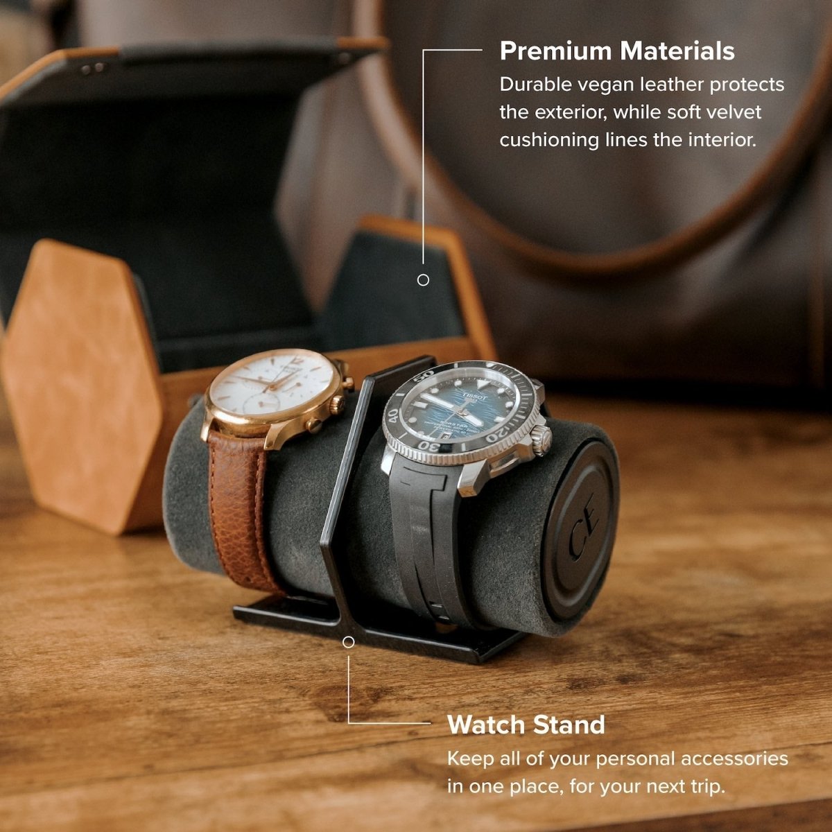 HEX Travel Watch Roll - 2 Slot watch band - Strapped For Time