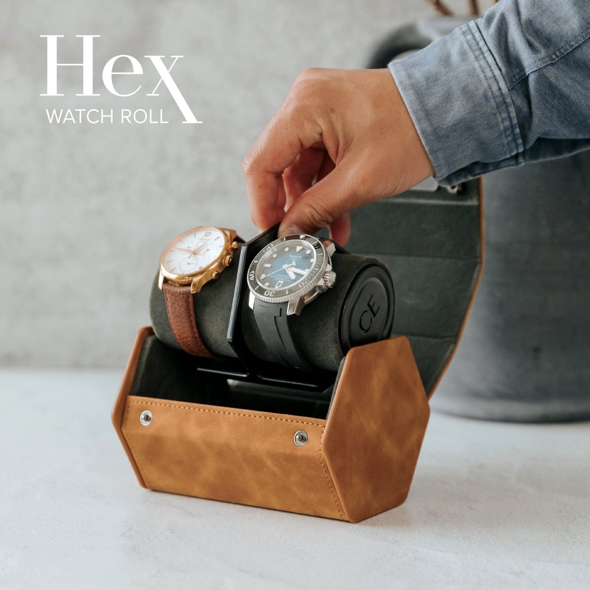 HEX Travel Watch Roll - 2 Slot watch band - Strapped For Time