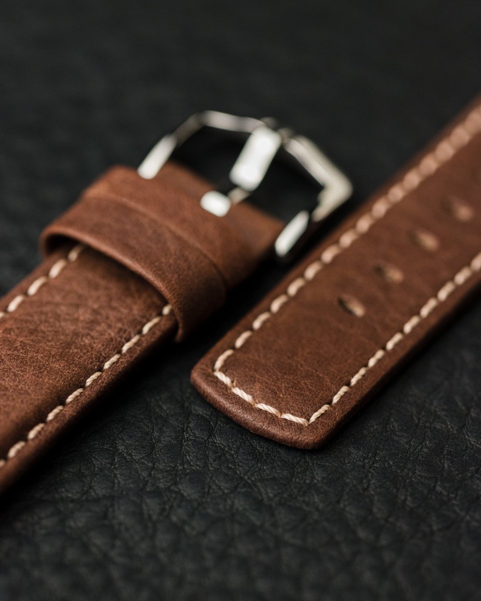 Mariner | Saddle Leather watch band - Strapped For Time