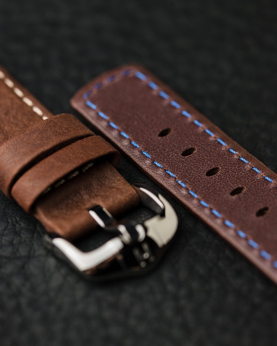 Mariner | Saddle Leather watch band - Strapped For Time
