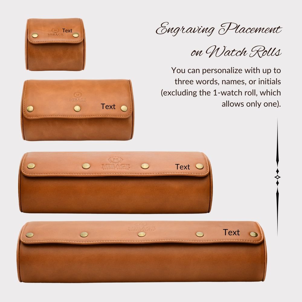 Luxury 4 Watch Travel Case | Full-Grain Cow Leather | Tawny Brown watch band - Strapped For Time