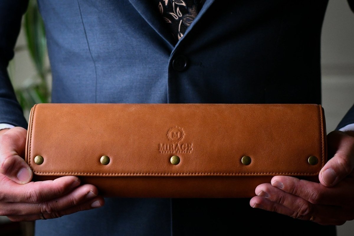 Luxury 4 Watch Travel Case | Full-Grain Cow Leather | Tawny Brown watch band - Strapped For Time