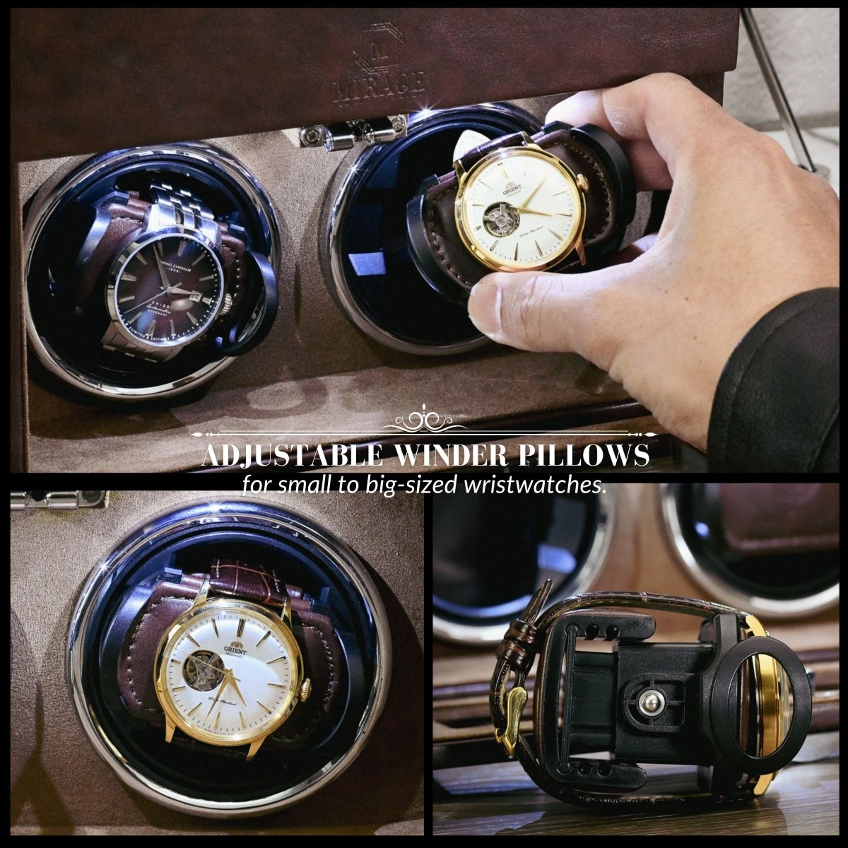 Luxury Watch Winder Box - Coffee Brown watch band - Strapped For Time