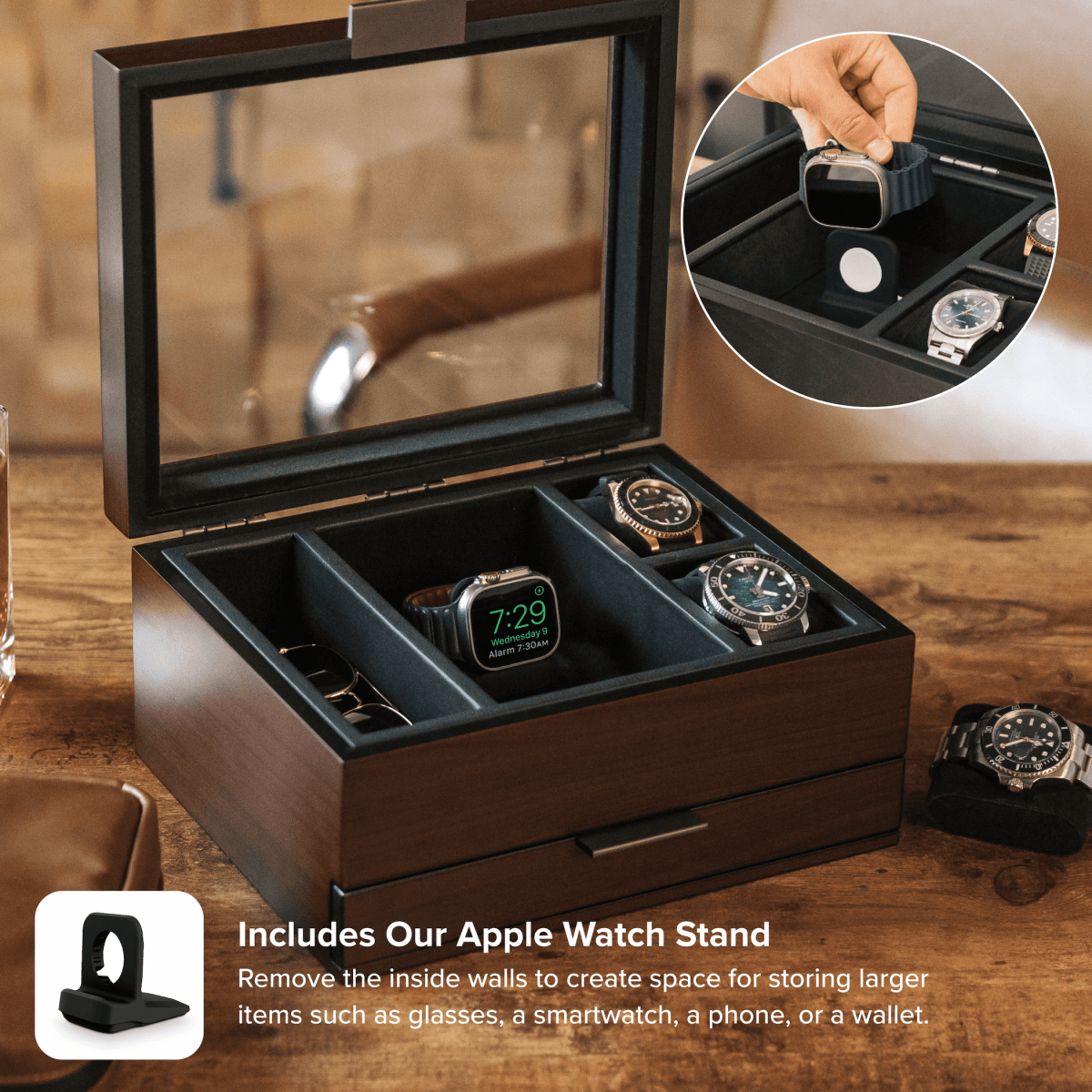 Mill Modular Watch Box - 8 Slot watch band - Strapped For Time