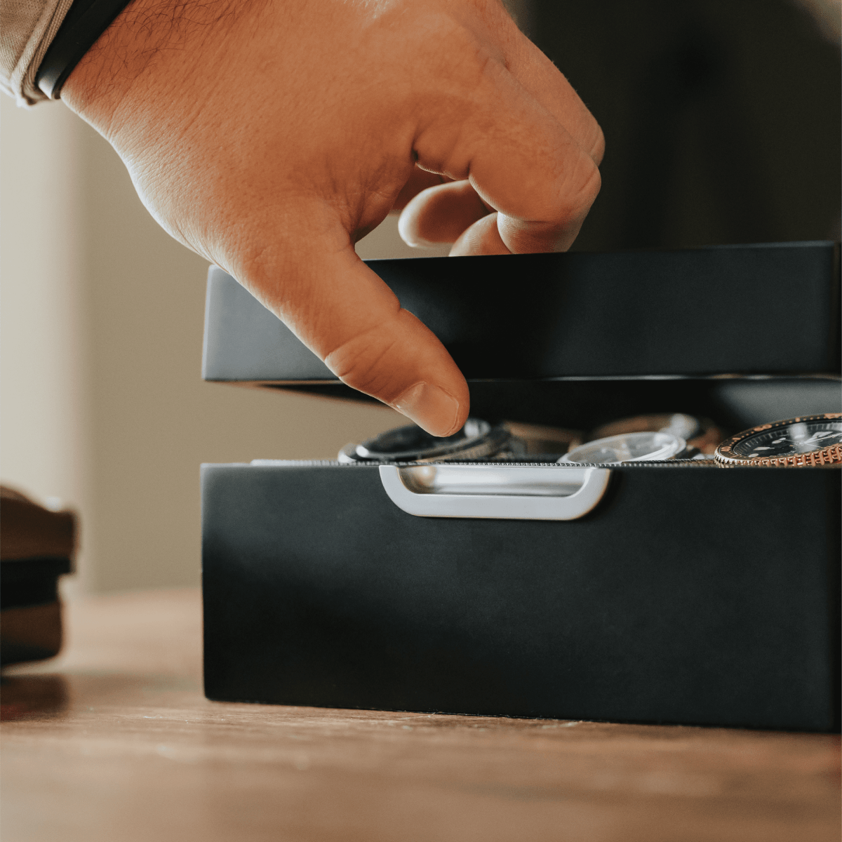 Modern 2x3 Watch Box - 6 Slot watch band - Strapped For Time