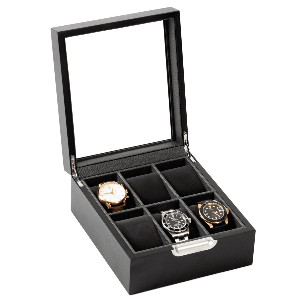 Modern 2x3 Watch Box - 6 Slot watch band - Strapped For Time