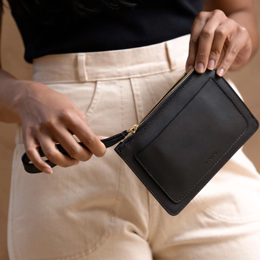 Nisolo Leather Go-To Wristlet Clutch watch band - Strapped For Time