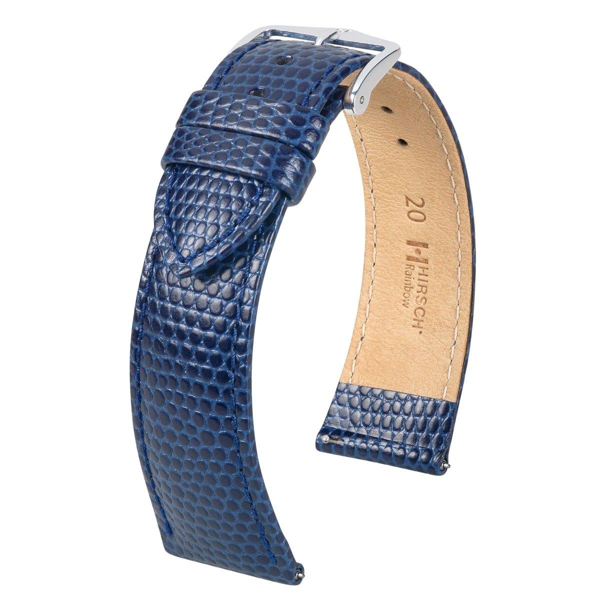 Bracelet De Montre HIRSCH 'Rainbow Lezard' - Taille 14, Rouge, En Cuir - Neuf Sans Étiquettes