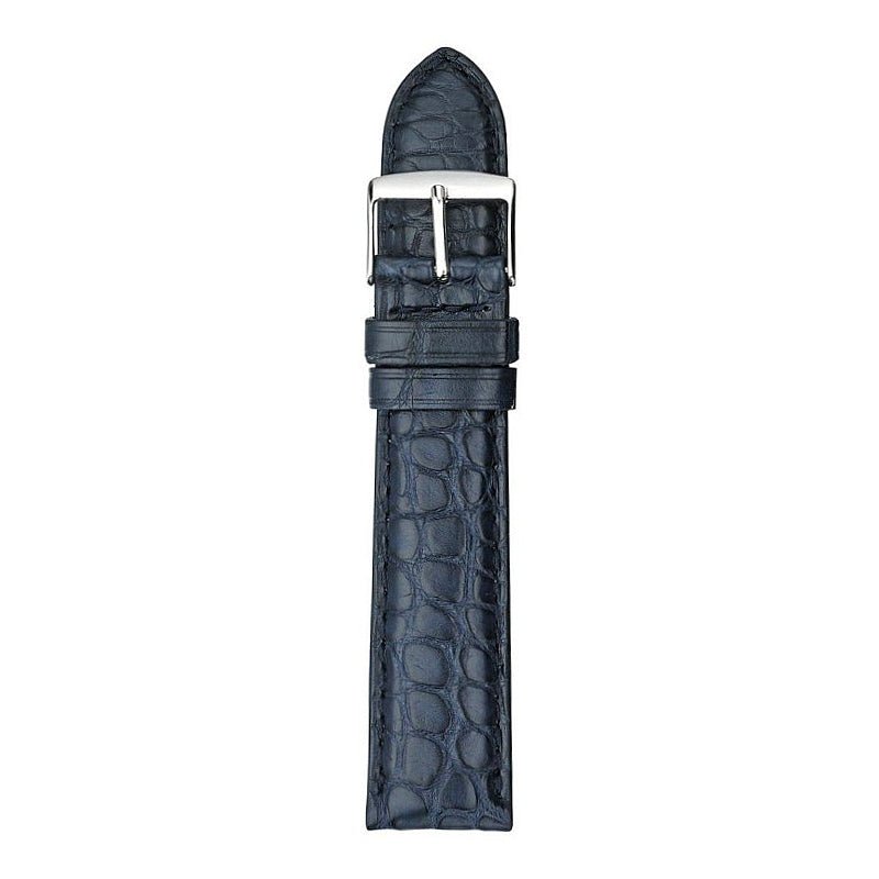 Regency | Matte Crocodile | 18mm Medium - Navy watch band - Strapped For Time