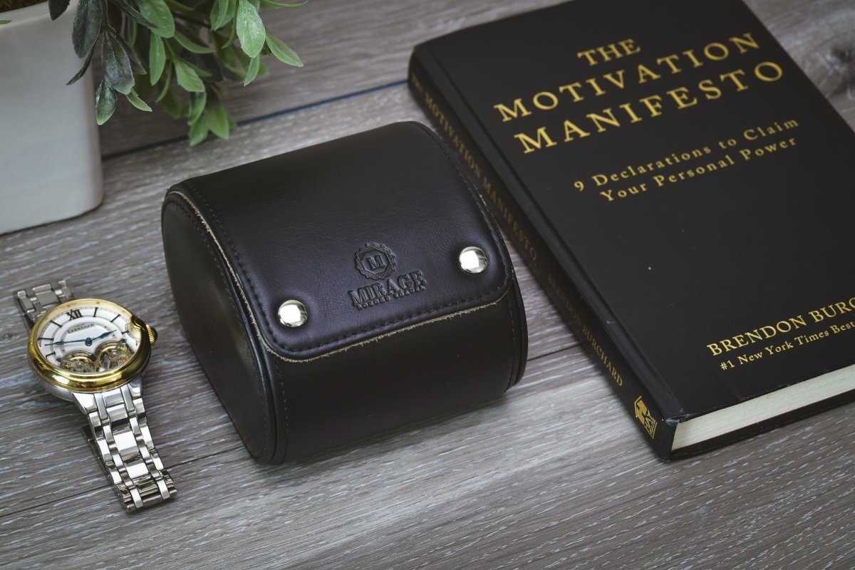 Sable Black Full Grain Cow Leather Watch Roll Case - 1 Watch watch band - Strapped For Time