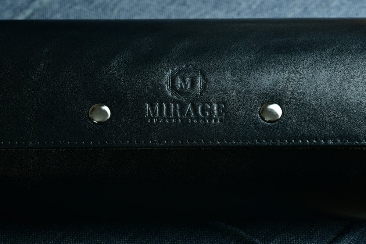 Sable Black Full-grain Cow Leather Watch Roll Case - 3 Watches watch band - Strapped For Time