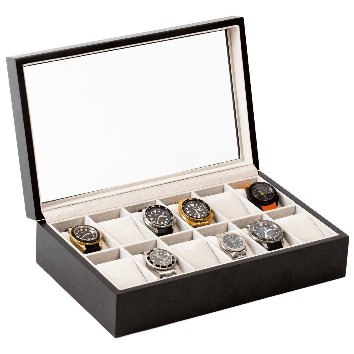 Solid Wood Watch Box - 12 Slot watch band - Strapped For Time