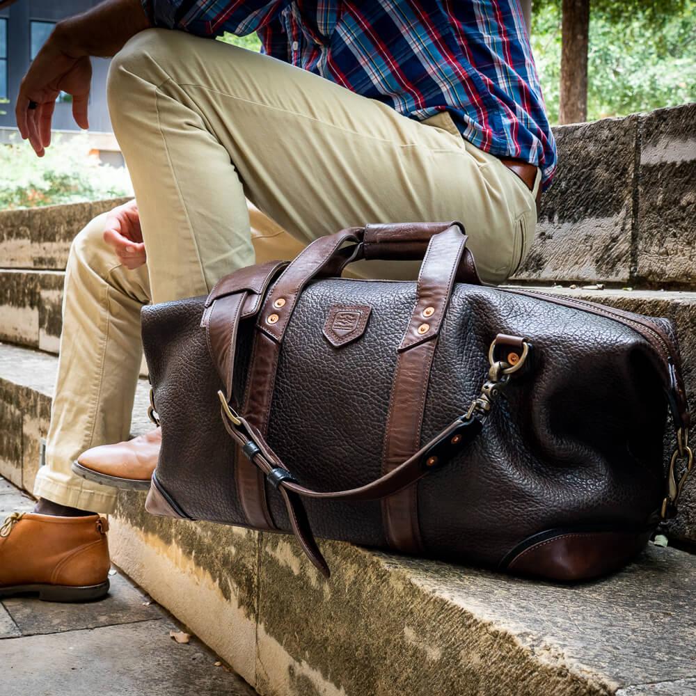 Theodore Leather Weekender Duffle Bag watch band - Strapped For Time