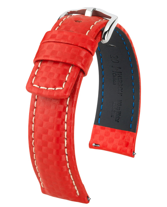 Hirsch Carbon Watch Band | Red