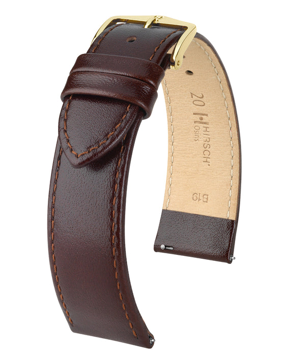 Hirsch Osiris Box Leather Watch Band | Brown