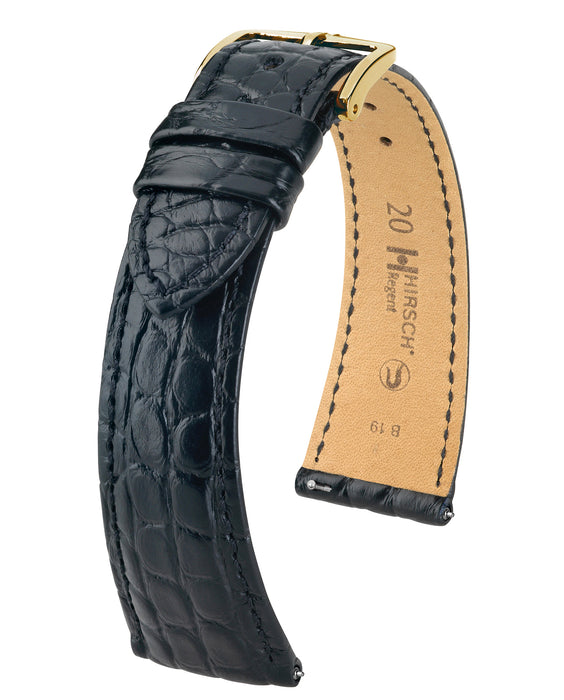 Hirsch Regent Genuine Alligator Flank Watch Band | Black