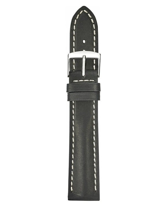 Padded Vintage Leather Watch Band Black