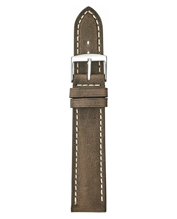 Padded Vintage Leather Watch Band Dark Brown