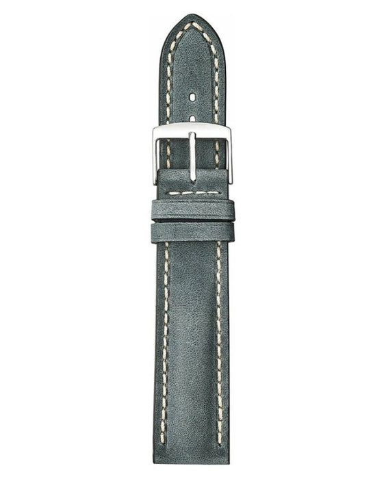 Padded Vintage Leather Watch Band Gray