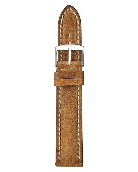 Padded Vintage Leather Watch Band Light Brown