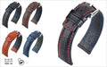 Hirsch Grand Duke Watch Band Black-Red watch band - Strapped For Time