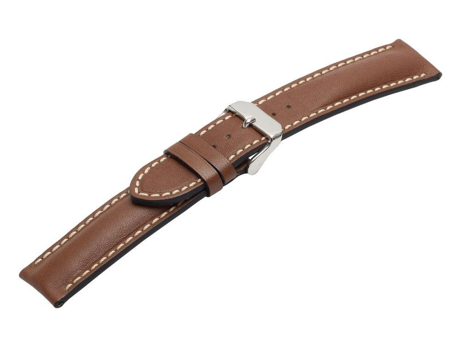 Padded Chrono Leather Watch Band Brown watch band - Strapped For Time