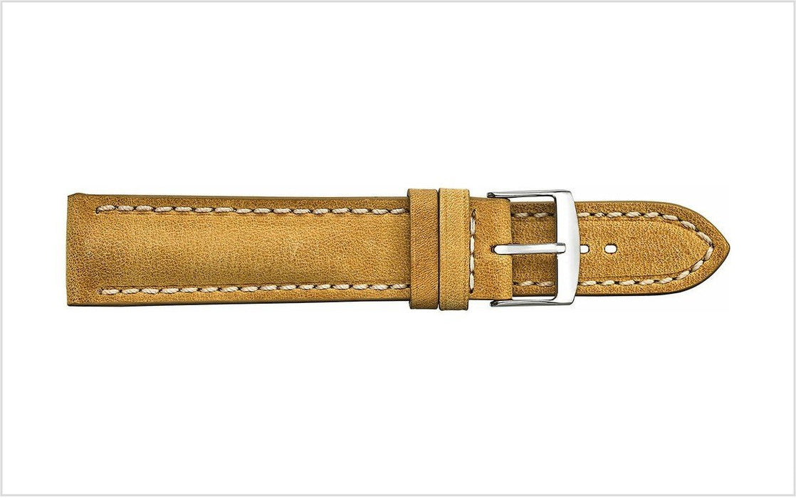 Padded Vintage Leather Watch Band Almond watch band - Strapped For Time