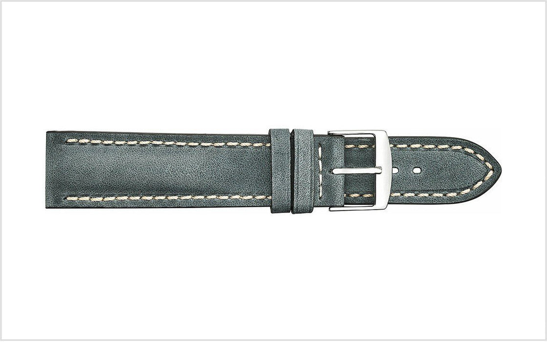 Padded Vintage Leather Watch Band Gray watch band - Strapped For Time